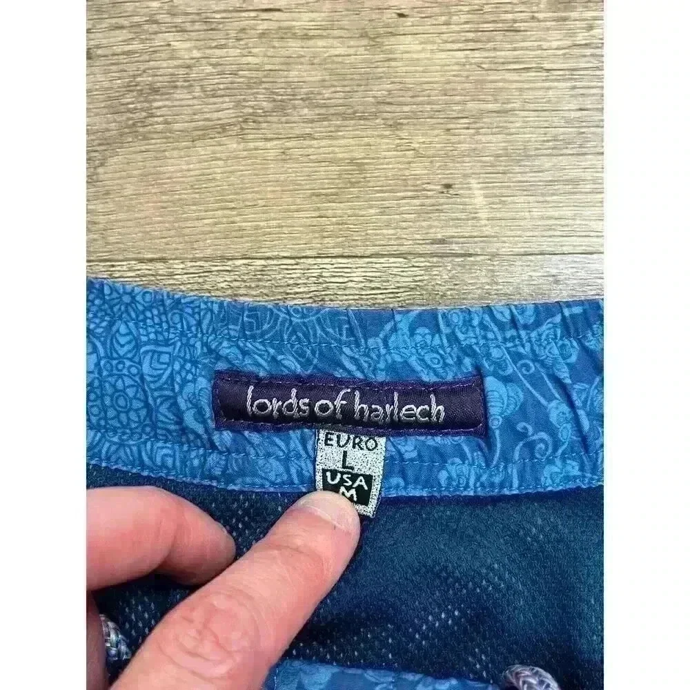Lords Of Harlech Quack 2 Paisley Swim Shorts Blue Men's L Mesh Lined 4